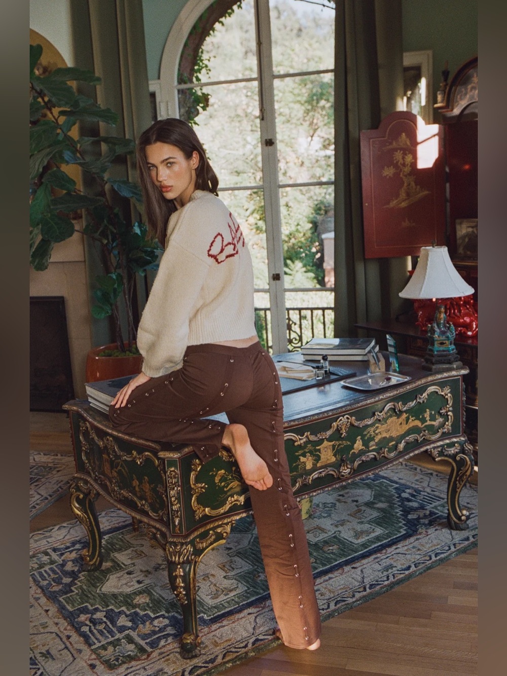 With Jean Ray Pants in Brown